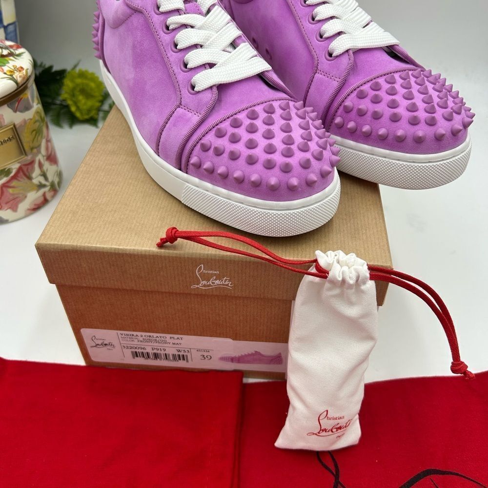 Women's Christian Louboutin viera flat sneaker size 39 made in Italy - Picture 3 of 11